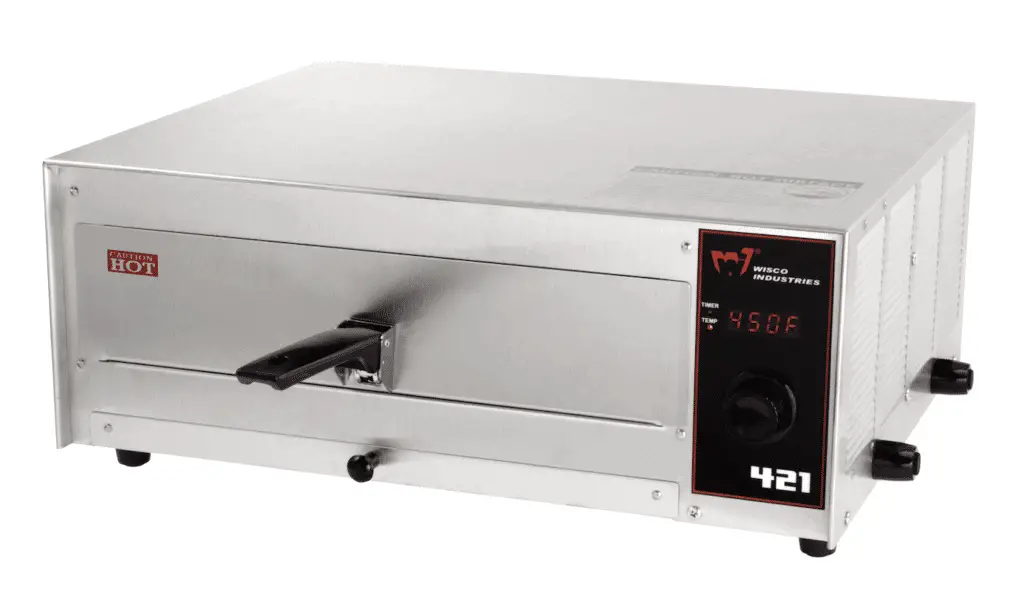 With the push of one button on the Wisco Pizza Oven, you can cook pizza for 10 minutes at 400F. 