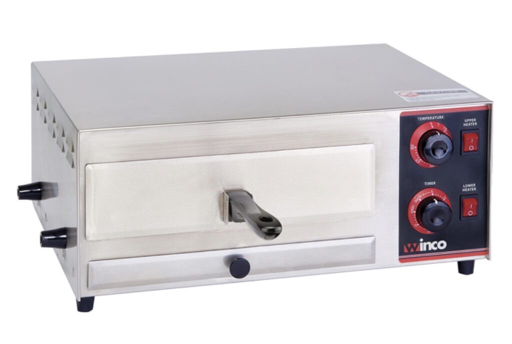 This Winco pizza oven can reach higher temperatures than most pizza ovens and can accommodate most 12-inch pizzas.